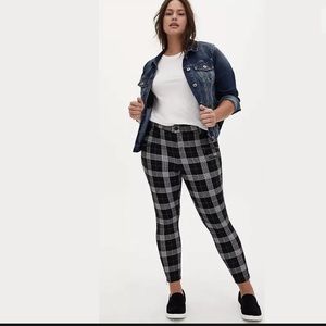Torrid Size 10 PLAID PONTE SKINNY ANKLE PANT